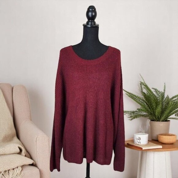 Madewell Sweaters - Madewell Alpaca Blend Sweater Burgundy Wine Knit 4X Plus Size